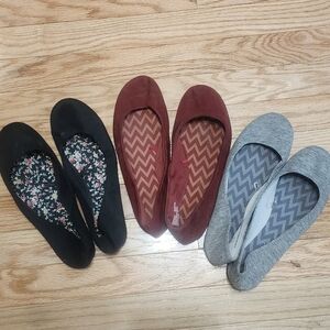 Three pairs of flats